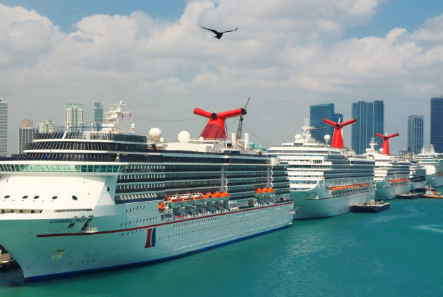 Carnival cruise ships docked in Miami